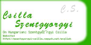 csilla szentgyorgyi business card